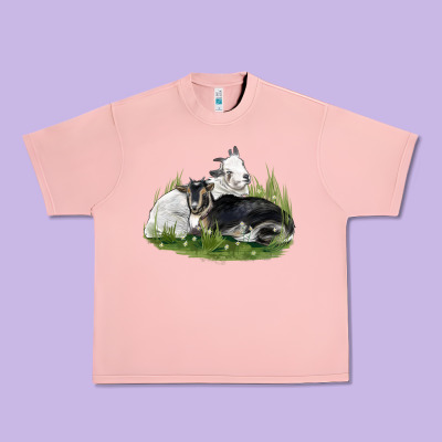 Two Baby Nigerian Dwarf Goat Urban Heavy Tee Designed By Lillyallendesigns