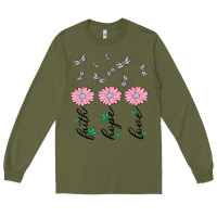 Army Green faith hope love Long Sleeve Tee - MaliasSmallBusiness