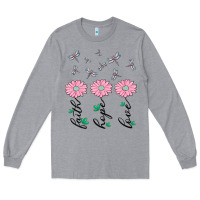 Heather Grey faith hope love Long Sleeve Tee - MaliasSmallBusiness