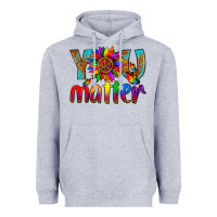 Heather Grey LGBTQ+ you matter with leopard Heavyweight Hoodie - NancyCooperArtShop