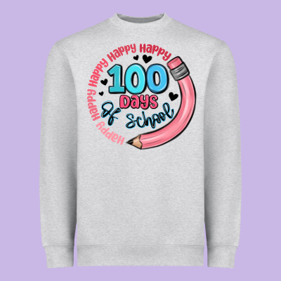 Happy 100 Days Of School Heavyweight Sweatshirt Designed By Maliassmallbusiness