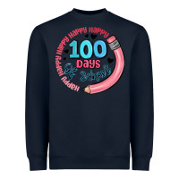 Navy happy 100 days of school Heavyweight Sweatshirt - MaliasSmallBusiness