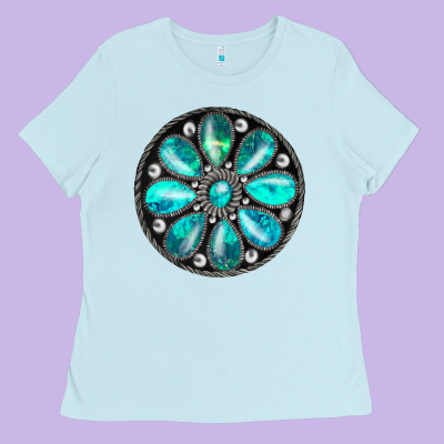 Turquoise Gemstone Ladies Tee Designed By Jahusdesignshop