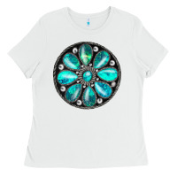 White turquoise gemstone Ladies Tee - JahusDesignShop