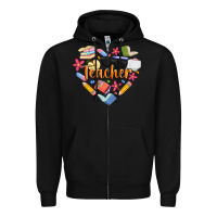 Black teacher heart Zipper Hoodie - Artiststas