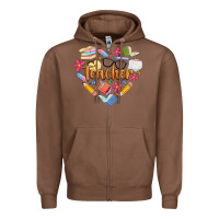 Chestnut teacher heart Zipper Hoodie - Artiststas