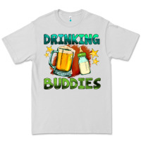 Dove Grey drinking buddies with baby bottle and beer Premium Tee - HRA Design Shop