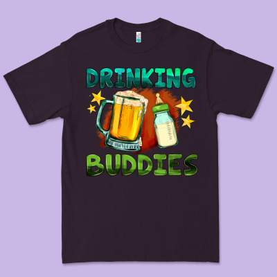 Drinking Buddies With Baby Bottle And Beer Premium Tee Designed By Hra Design Shop