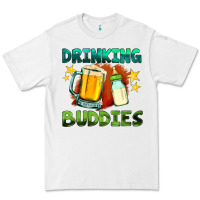 White drinking buddies with baby bottle and beer Premium Tee - HRA Design Shop