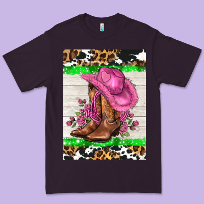 Cowgitl Hat And Roses Premium Tee Designed By Adodesignshop