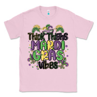 Bubblegum Pink thick thighs mardi gras vibes Classic Tee - MaliasSmallBusiness