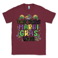 Burgundy thick thighs mardi gras vibes Classic Tee - MaliasSmallBusiness
