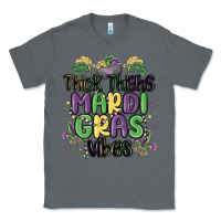Charcoal Heather thick thighs mardi gras vibes Classic Tee - MaliasSmallBusiness