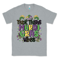 Heather Grey thick thighs mardi gras vibes Classic Tee - MaliasSmallBusiness
