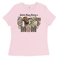 Bubblegum Pink kinda busy being a goat mom Ladies Tee - CowhideDigitalArt