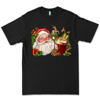 Black santa and hot cocoa cup Premium Tee - FaDigitalArtStudio