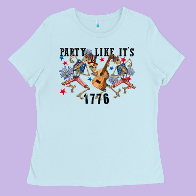 Party Like Its 1776 4th Of July Ladies Tee Designed By Cowgirlartshop