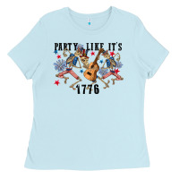 Baby Blue Party like its 1776 4th of july Ladies Tee - CowGirlArtShop
