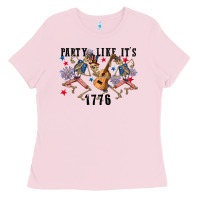 Bubblegum Pink Party like its 1776 4th of july Ladies Tee - CowGirlArtShop