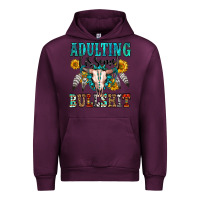 Mauve Wine adulting is some bullshit Urban Hoodie - OliviaCreatesArt