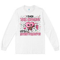 White i teach the cutest little sweethearts Long Sleeve Tee - MaliasSmallBusiness