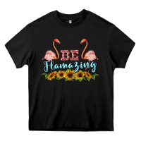 Black be flamezing flamingo Heavy Core Tee - BarkalooDesign