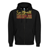 Black softball game day Zipper Hoodie - Artiststas