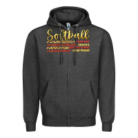 Charcoal Heather softball game day Zipper Hoodie - Artiststas