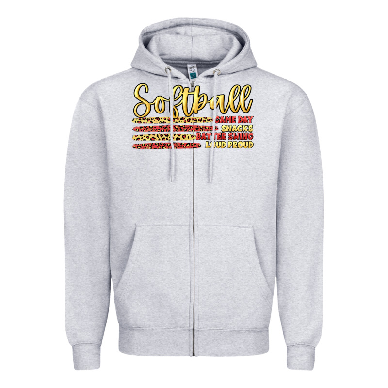 Softball Game Day Zipper Hoodie by Artiststas | Teevron