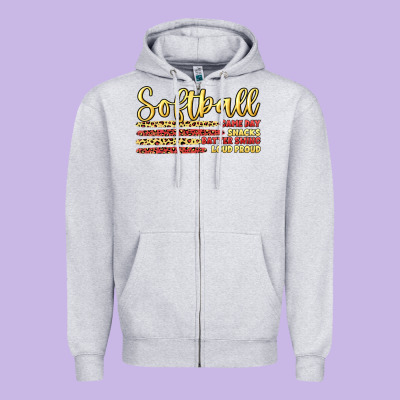 Softball Game Day Zipper Hoodie Designed By Artiststas