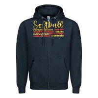 Navy softball game day Zipper Hoodie - Artiststas