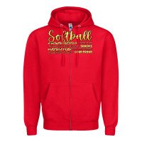 Red softball game day Zipper Hoodie - Artiststas