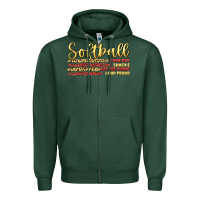 Sports Green softball game day Zipper Hoodie - Artiststas