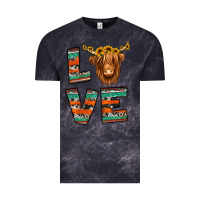 Cloud Black love highland cow Vintage Tee - Jasminsmagicworld