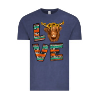 Vintage Denim love highland cow Vintage Tee - Jasminsmagicworld