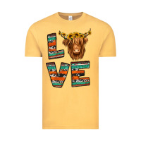 Vintage Mustard love highland cow Vintage Tee - Jasminsmagicworld