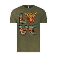 Vintage Olive love highland cow Vintage Tee - Jasminsmagicworld