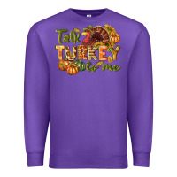 Purple Talk turkey to me Thanksgiving p Premium Sweatshirt - NancyCooperArtShop