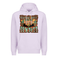 Lilac Raising hell with the hippies and the cowboys Premium Hoodie - HowdyJamesFarm