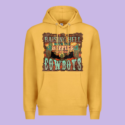 Raising Hell With The Hippies And The Cowboys Premium Hoodie Designed By Howdyjamesfarm