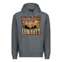 Rock Raising hell with the hippies and the cowboys Premium Hoodie - HowdyJamesFarm