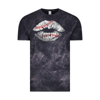 Cloud Black baseball lips Vintage Tee - AdoDesignShop