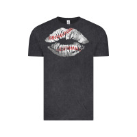 Vintage Black baseball lips Vintage Tee - AdoDesignShop