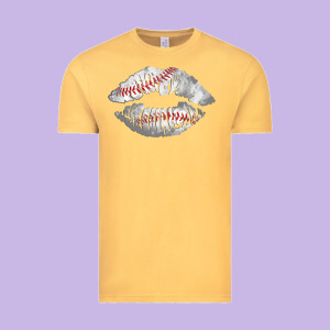 Baseball Lips Vintage Tee Designed By Adodesignshop
