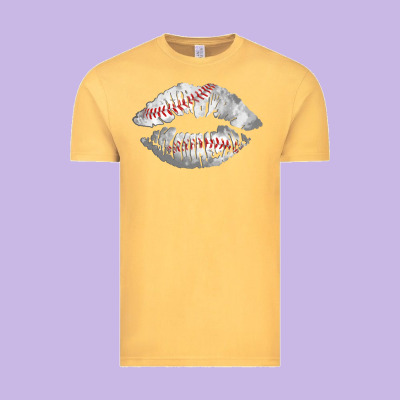 Baseball Lips Vintage Tee Designed By Adodesignshop