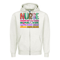 Oatmeal Heather nurse Zipper Hoodie - Artiststas