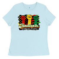Baby Blue juneteenth celebrate freedom Ladies Tee - HRA Design Shop