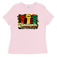 Bubblegum Pink juneteenth celebrate freedom Ladies Tee - HRA Design Shop