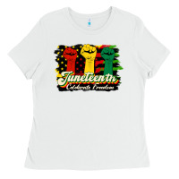 White juneteenth celebrate freedom Ladies Tee - HRA Design Shop