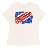 Bone Patriotic tie dye background 4th of july Ladies Tee - CowGirlArtShop